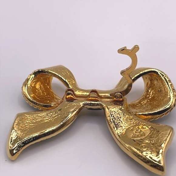 KJL for Avon Vintage Signed Black Enamel Gold Tone Bolo Slide Necklace Enhancer - Picture 4 of 6